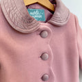 Cappottino inglese rosa antico bimba in panno foderato con colletto arrotondato