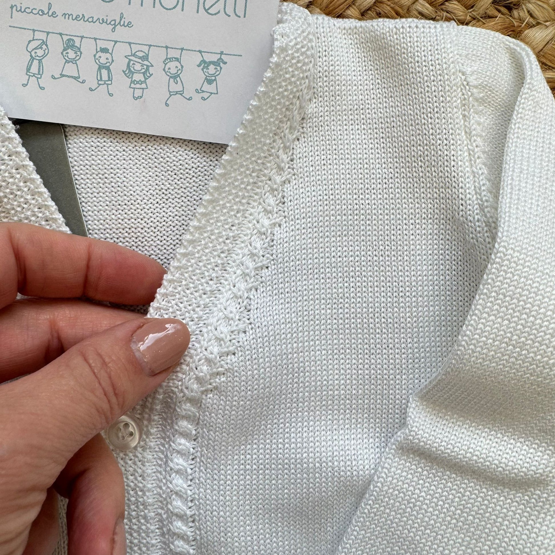 dettaglio cardigan cotone bimbo elegante