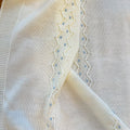 Uscita clinica neonato in lana merino panna e azzurro con copertina e completo coordinato