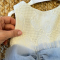dettaglio corpetto ricamato floreale abito bambina elegante