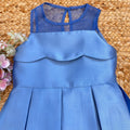 dettaglio corpetto vestito bimba blu royal con balza sagomata