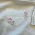 Uscita clinica neonata in pura lana color latte con completo, copertina, cappellino e scarpine