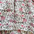 Abito pagliaccetto bimba floreale rosa con culotte coordinata e colletto volant