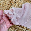 coprispalle battesimo bambina dettaglio fiocco rosa