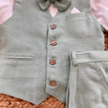 dettaglio manica camicia panna completo bimbo elegante