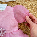 fascia capelli floreale rosa coordinata