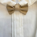 dettaglio papillon beige completo cerimonia neonato bimbo