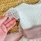 Maniche in pizzo elegante per vestito battesimo bambina Mimilù