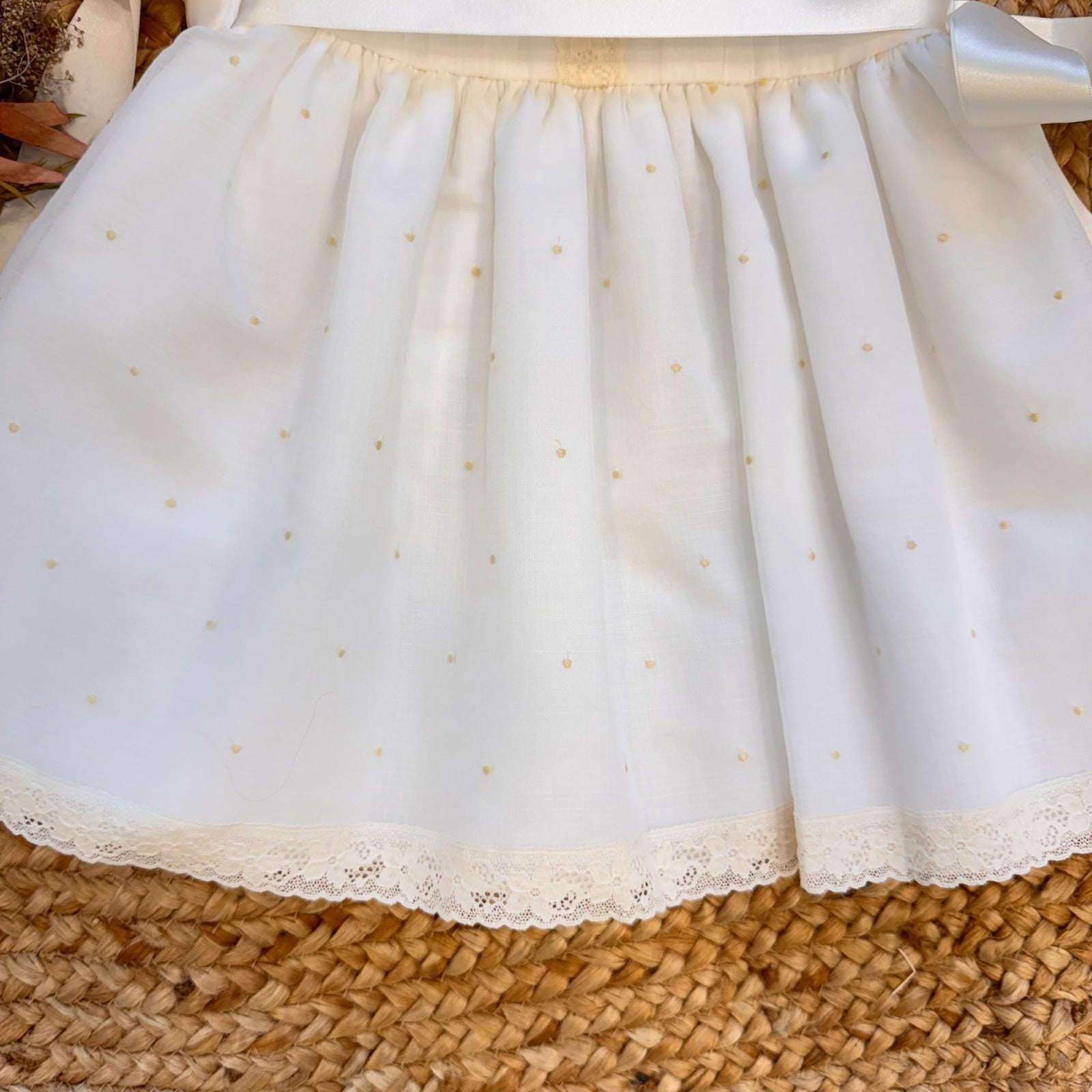Abito battesimo bimba panna con fiocco in raso