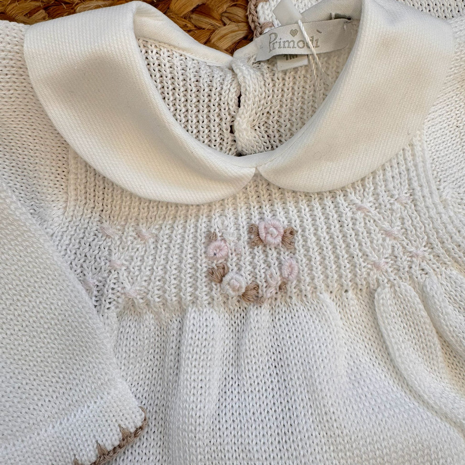 Completo nascita neonata in Filo di Scozia con copertina ricamata cuore floreale