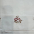 Set lenzuola babyculla bianco con ricami floreali rosa per neonata
