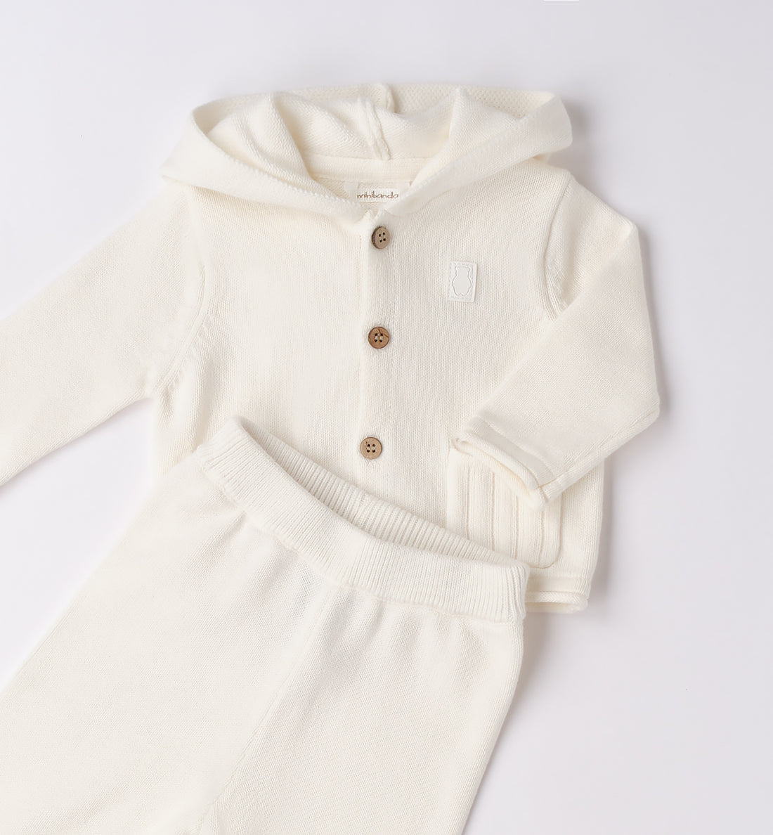 tutina caldo cotone panna due pezzi neonato
