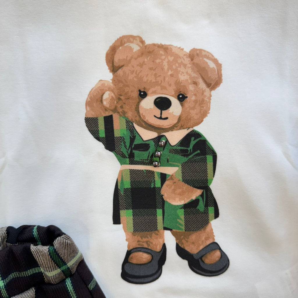 dettaglio stampa orsetto maglia bambina