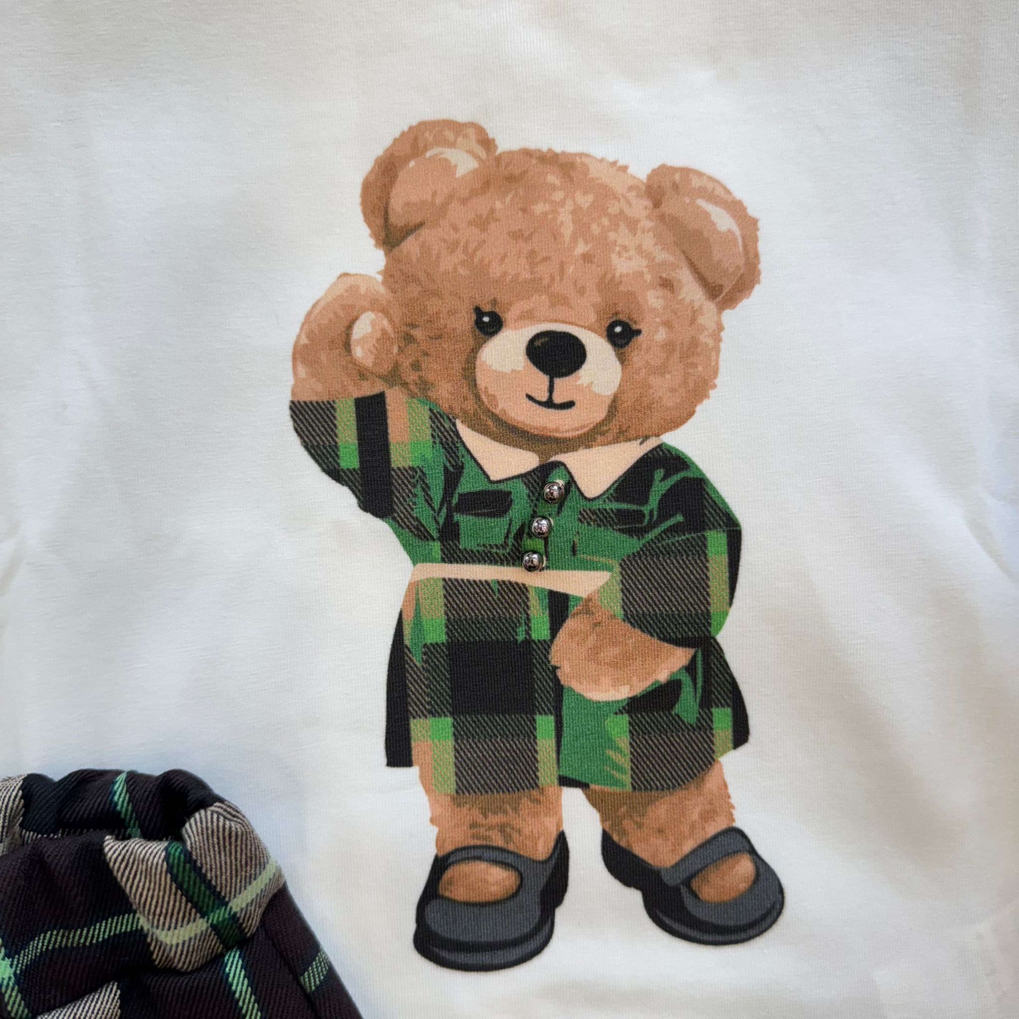 dettaglio stampa orsetto maglia bambina