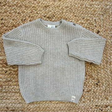 Maglioncino bimbo beige in cotone e lana