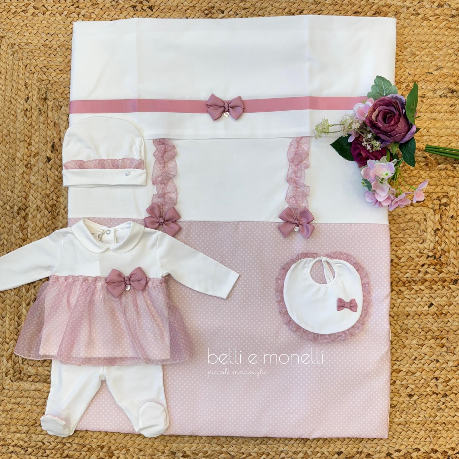 SET NASCITA CON FIOCCHI E TULLE