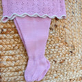 Completo nascita neonata rosa in maglia con ghettina e cuffietta coordinata Juliana.
