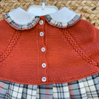 Vestito scozzese con corpetto ruggine