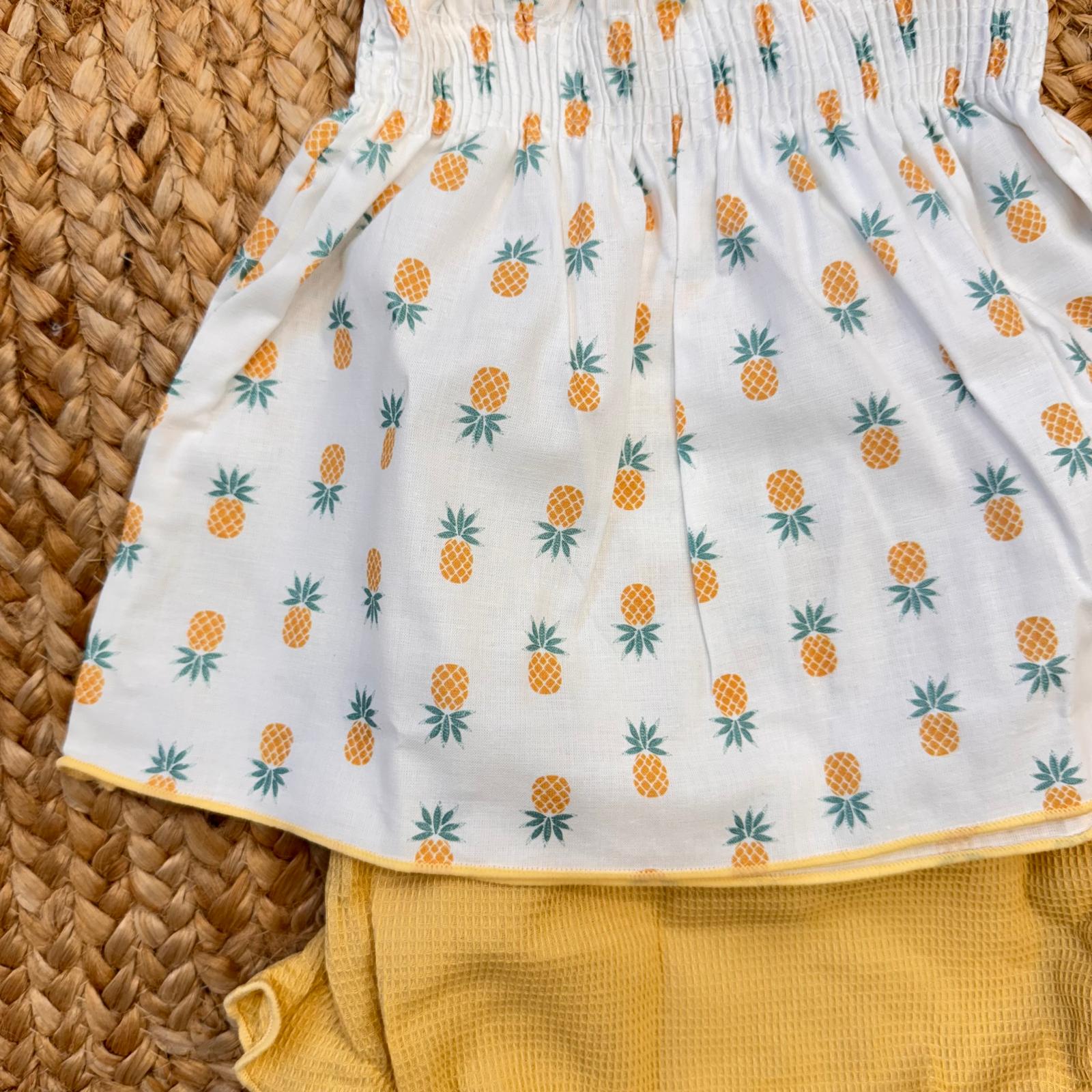fantasia ananas pagliaccetto bimba cotone
