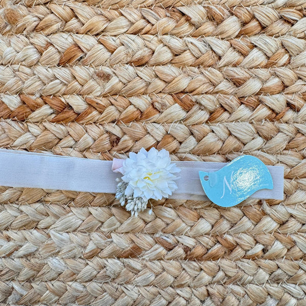 Fascia battesimo bimba bianca con fiore bianco decorativo