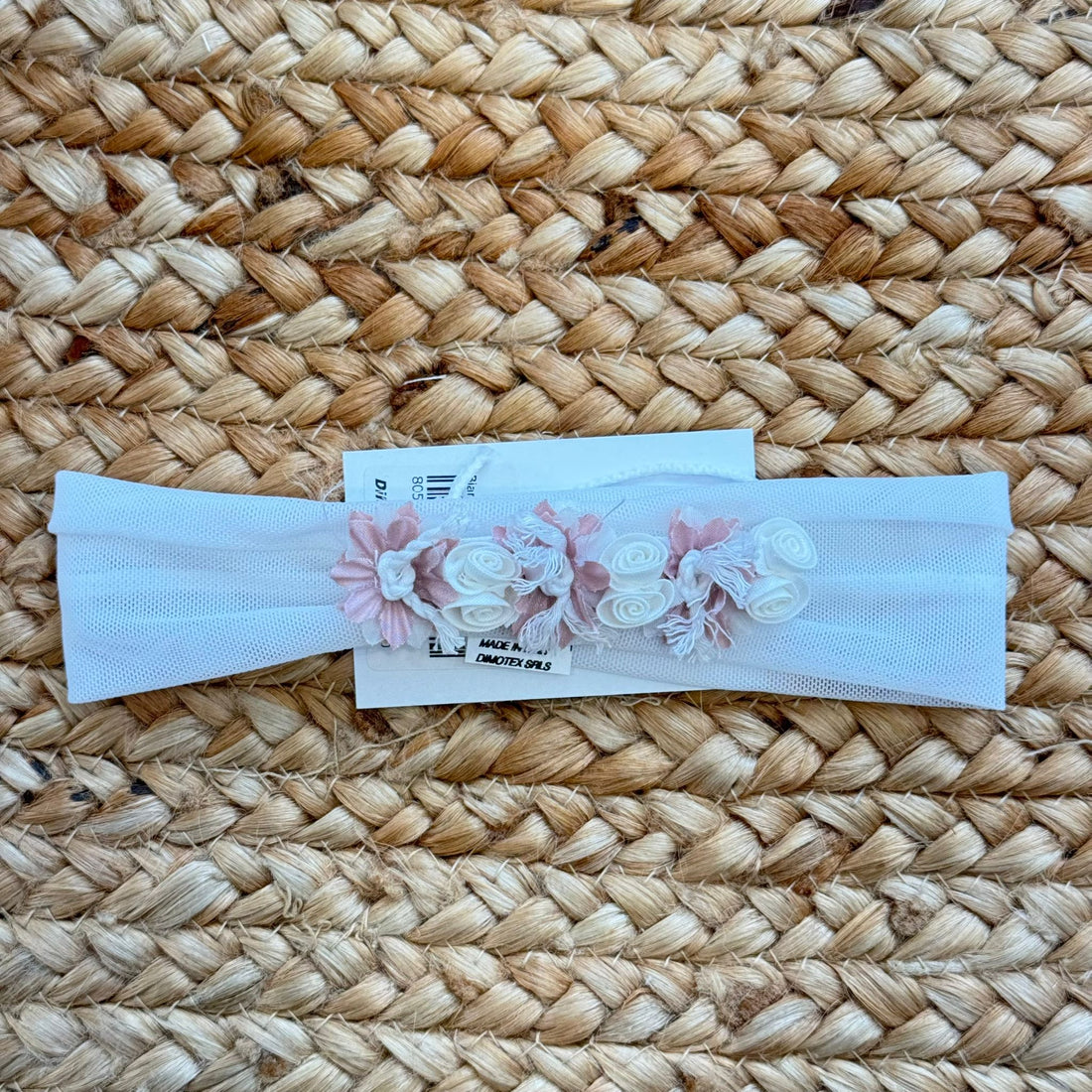 fascia battesimo bimba con roselline decorative