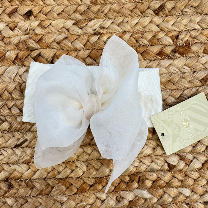 fascia battesimo neonata panna con grande fiocco elegante