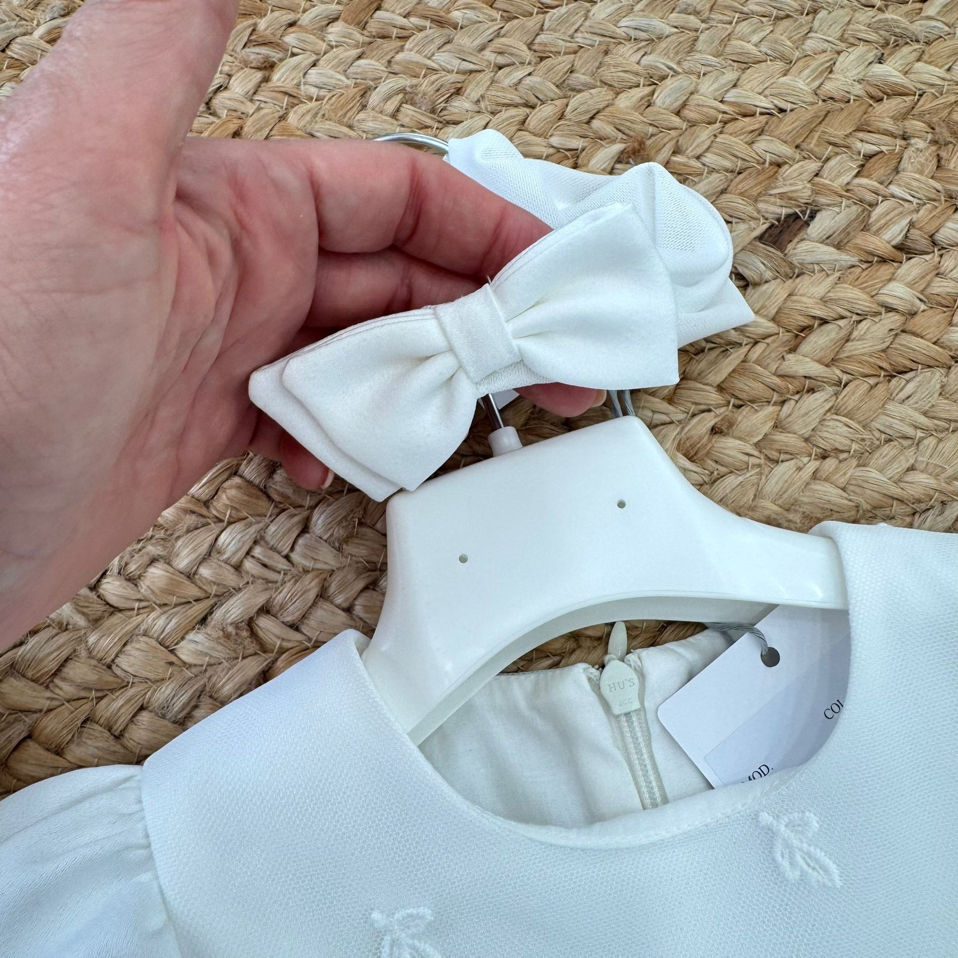 fascia coordinata con fiocco bianco