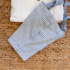 COMPLETO AZZURRO POLVERE CON BRETELLE