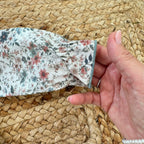 Abitino floreale con fiocco in velluto verde salvia
