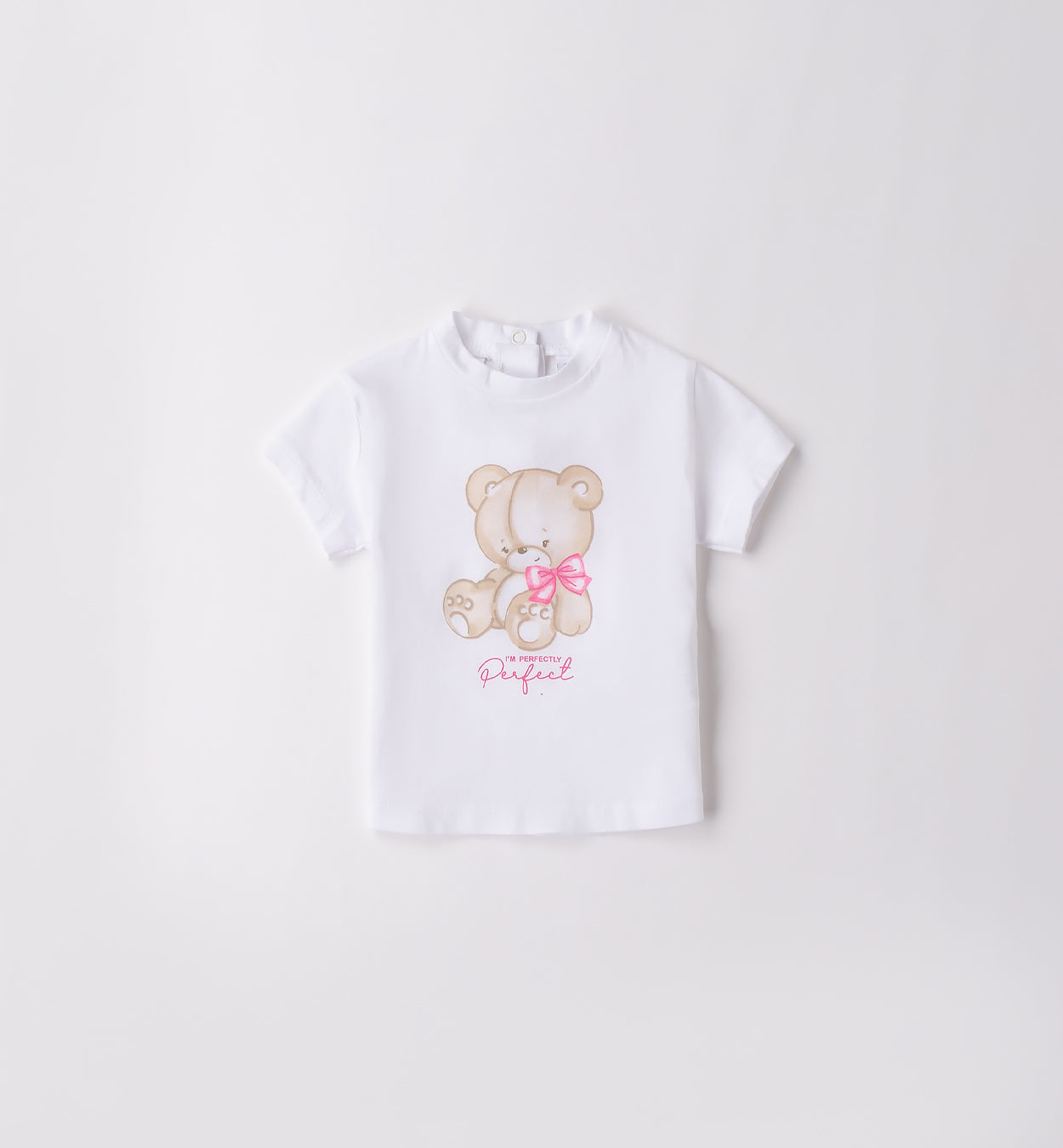 Pantaloni bambina rosa con elastico in vita e fiocchetto decorativo