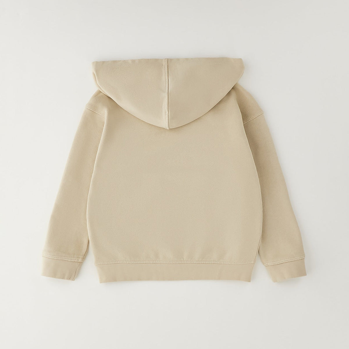 Felpa bimbo beige con cappuccio e tasca marsupio frontale