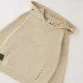 Felpa bimbo beige con cappuccio e tasca marsupio frontale