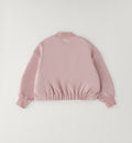 Felpa rosa bimba con zip frontale e manica lunga
