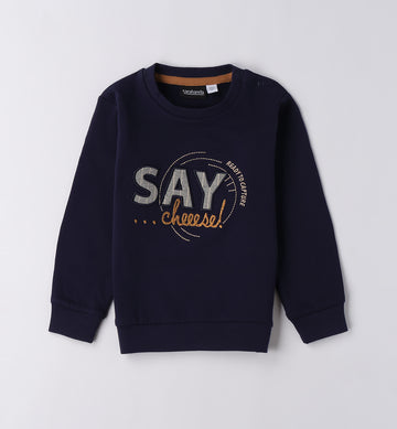 felpa bimbo blu SAY CHEESE con ricamo