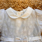 ABITO BIANCO ARGENTO CON COLLETTO