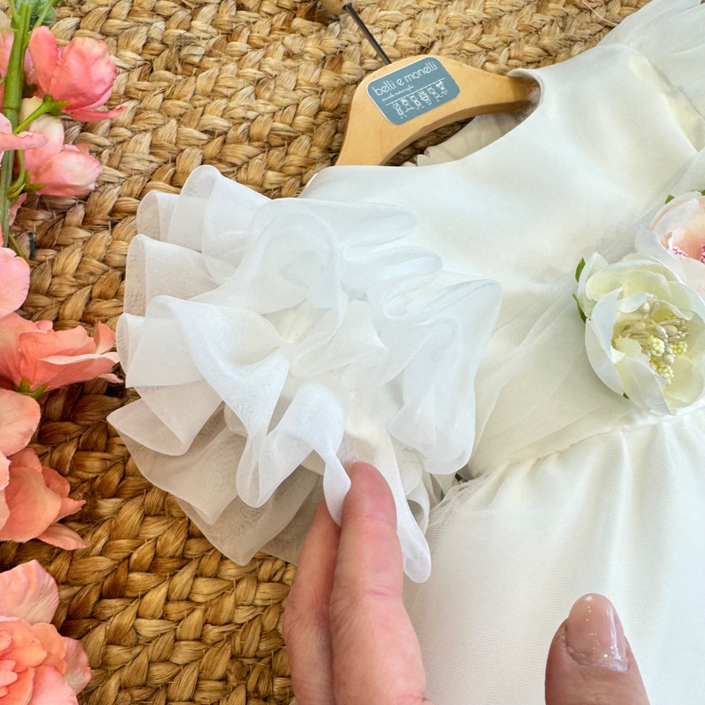 Fiocco posteriore in organza – abito cerimonia bambina battesimo
