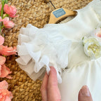 Fiocco posteriore in organza – abito cerimonia bambina battesimo

