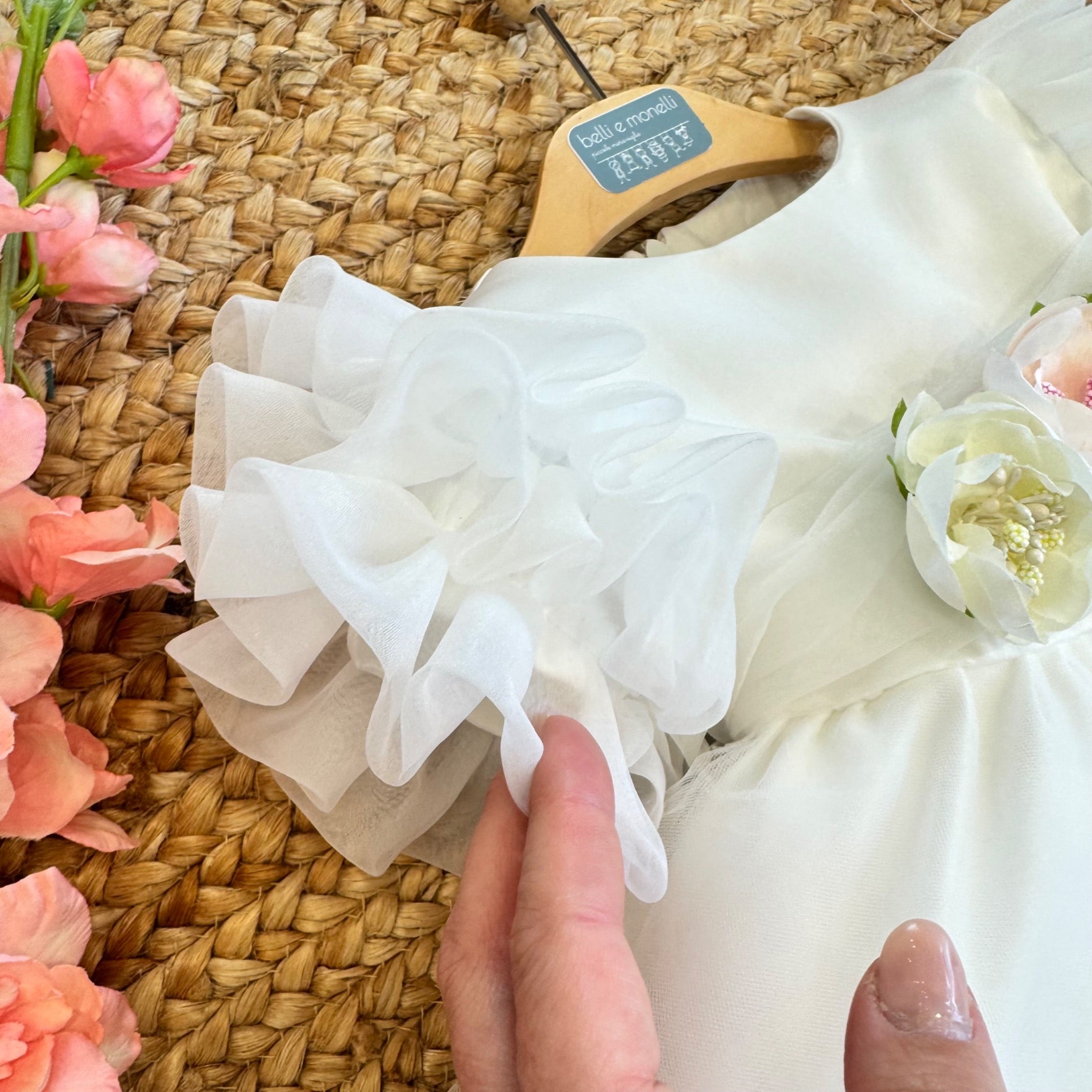 Fiocco posteriore in organza – abito cerimonia bambina battesimo
