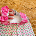 fiocco spallina abito bambina righe rosa