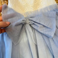 fiocco decorativo tulle azzurro vestito bambina cerimonia