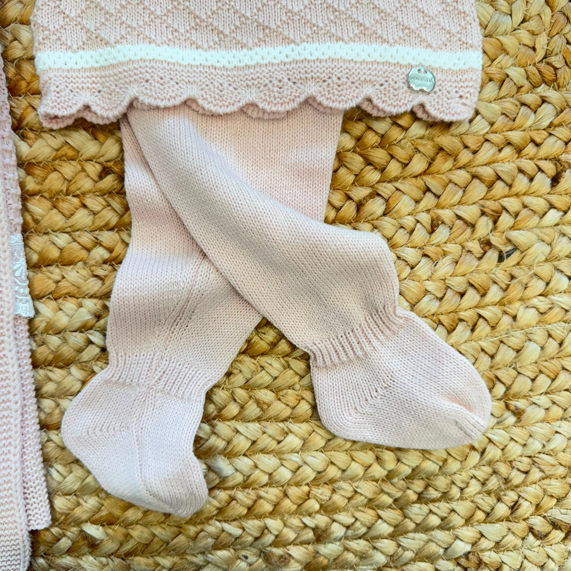 Set nascita neonata rosa antico Juliana con copertina, maglia, ghettina e cuffietta