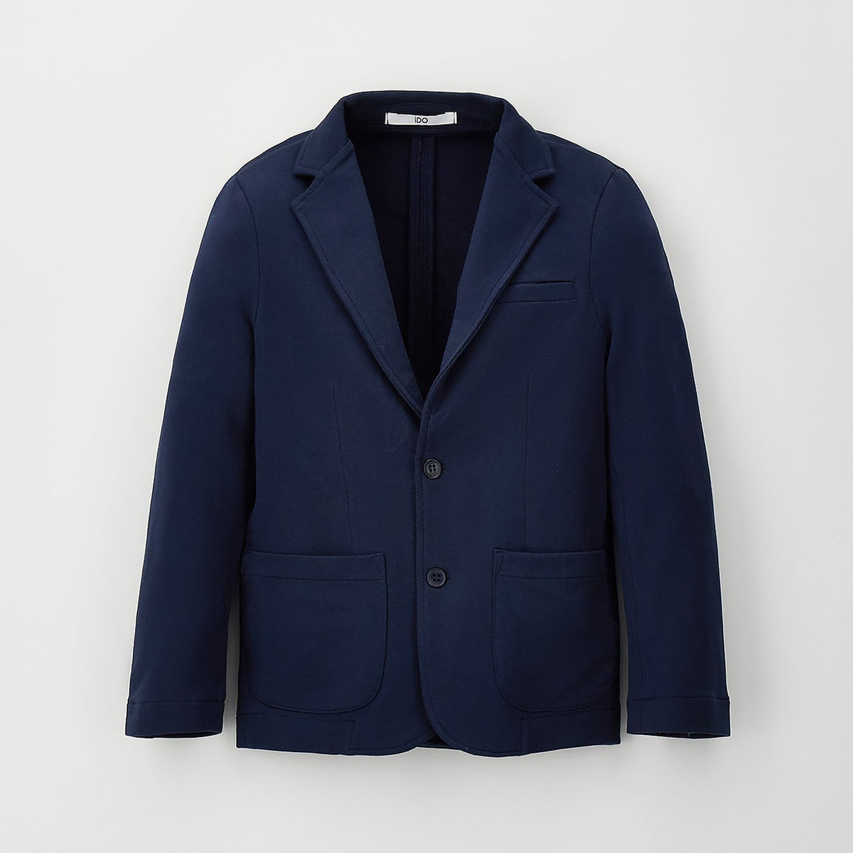 Giacca bimbo blu navy iDO in cotone elasticizzato vista frontale
