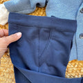 Completo battesimo bimbo azzurro e blu con dettaglio papillon e camicia bianca
