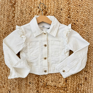 giubbotto bambina bianco elegante con strass retro