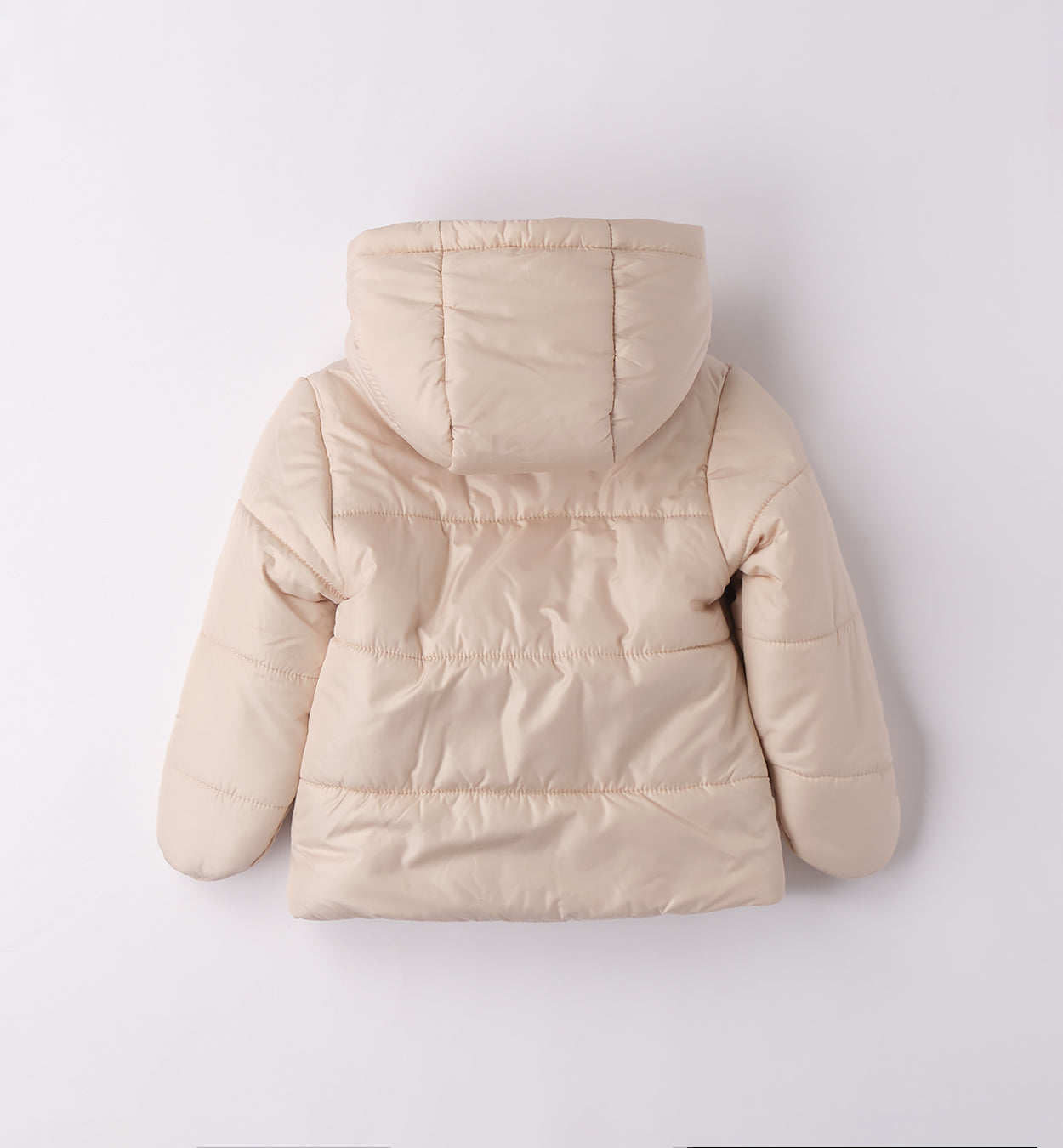 giubbotto imbottito beige retro con cappuccio