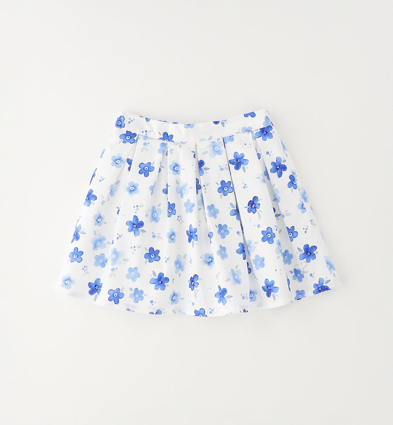 gonna bambina fantasia floreale blu frontale