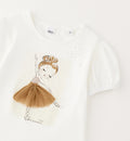 gonna bambina tulle beige con fascia elastica