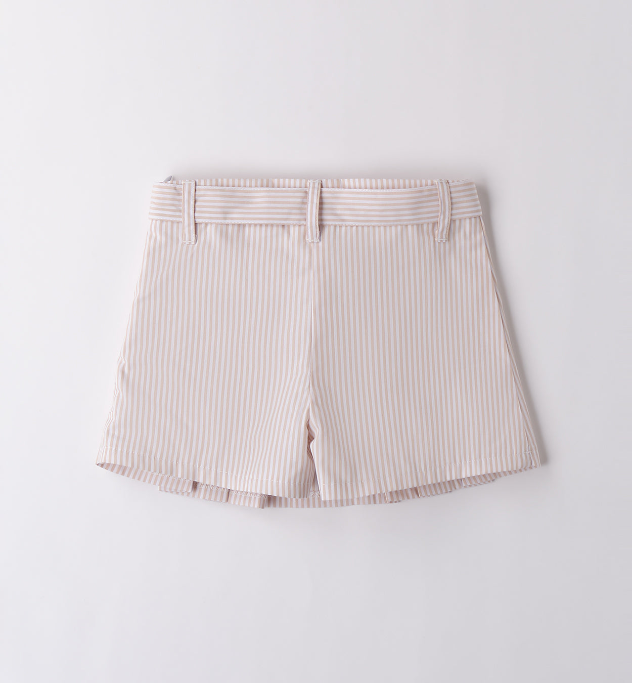 Retro gonna-pantalone a righe panna e beige per bambina


