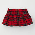 	Completo natalizio bimba con maglioncino rosso orsetto e gonna tartan