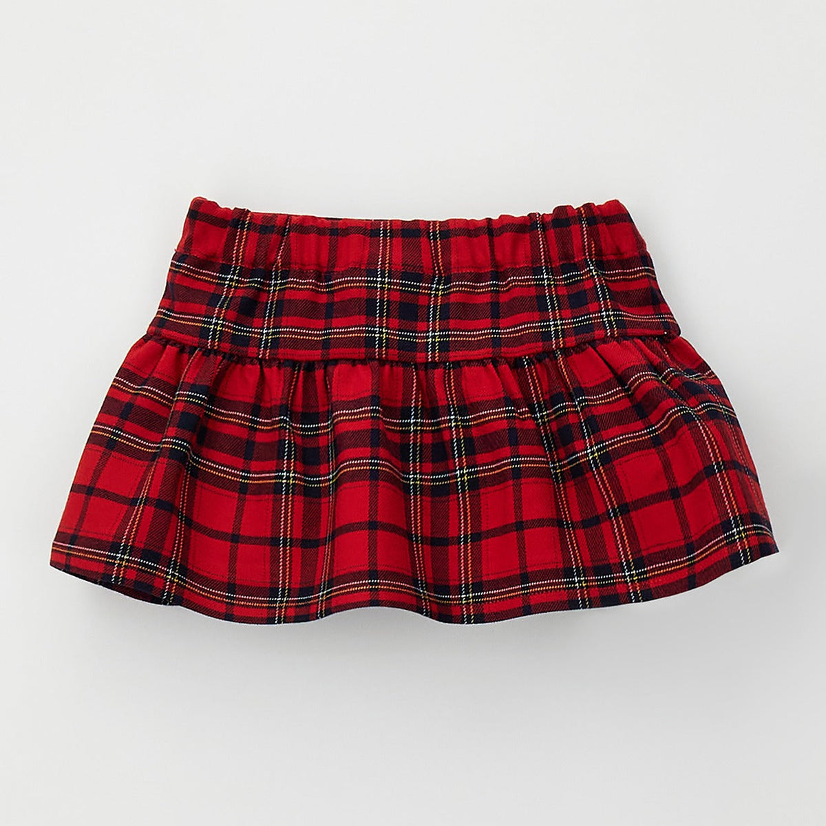 	Completo natalizio bimba con maglioncino rosso orsetto e gonna tartan